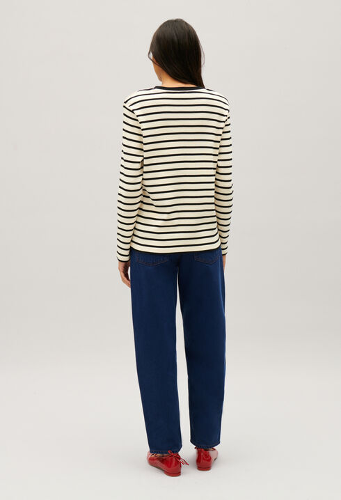 Tee-shirt marinière Jean Toto bicolore