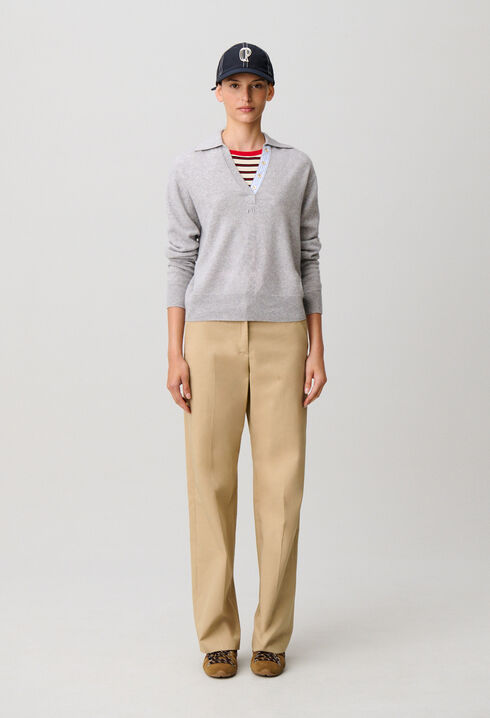 Pull polo laine