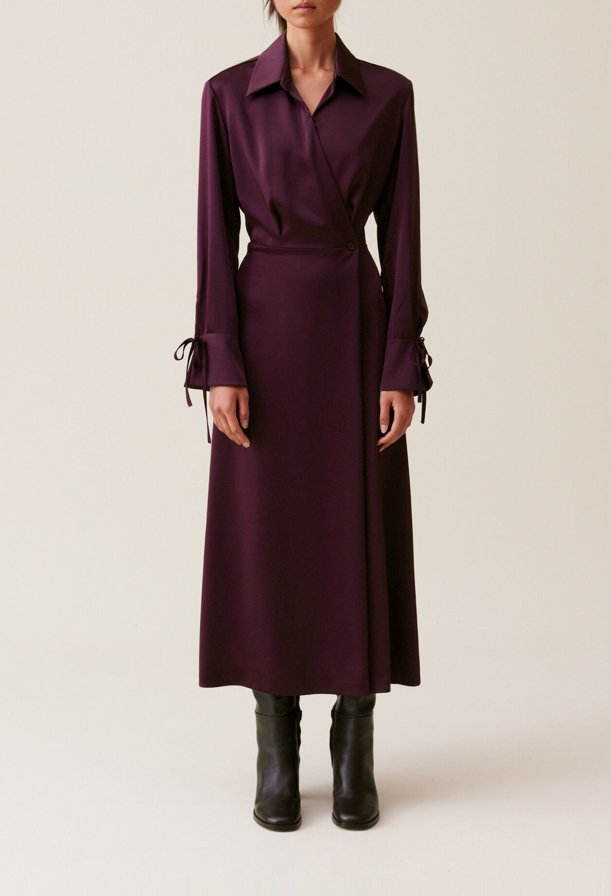 Burgundy crossover maxi dress