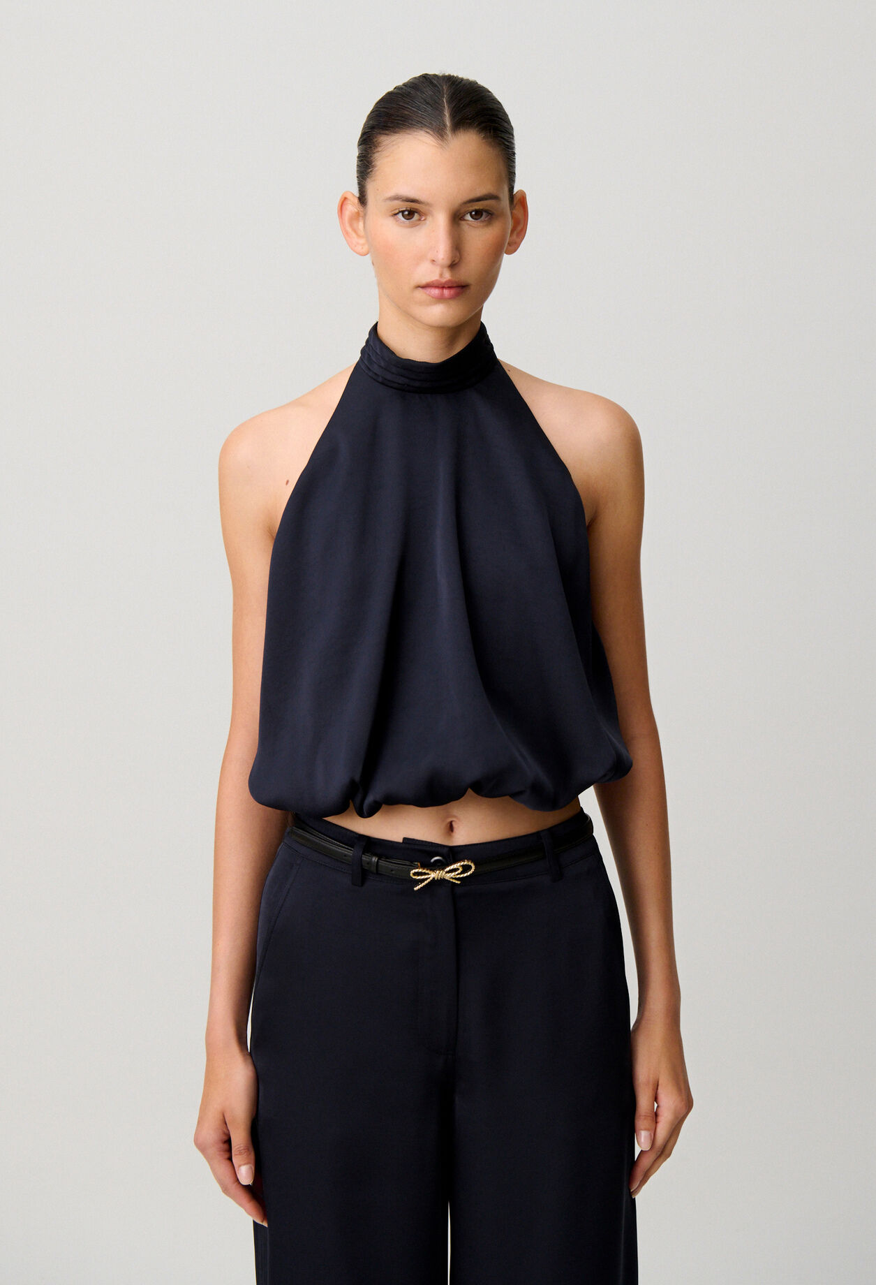 Satin Open-Back Top
