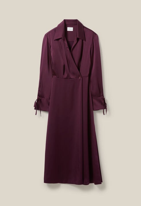 Burgundy crossover maxi dress