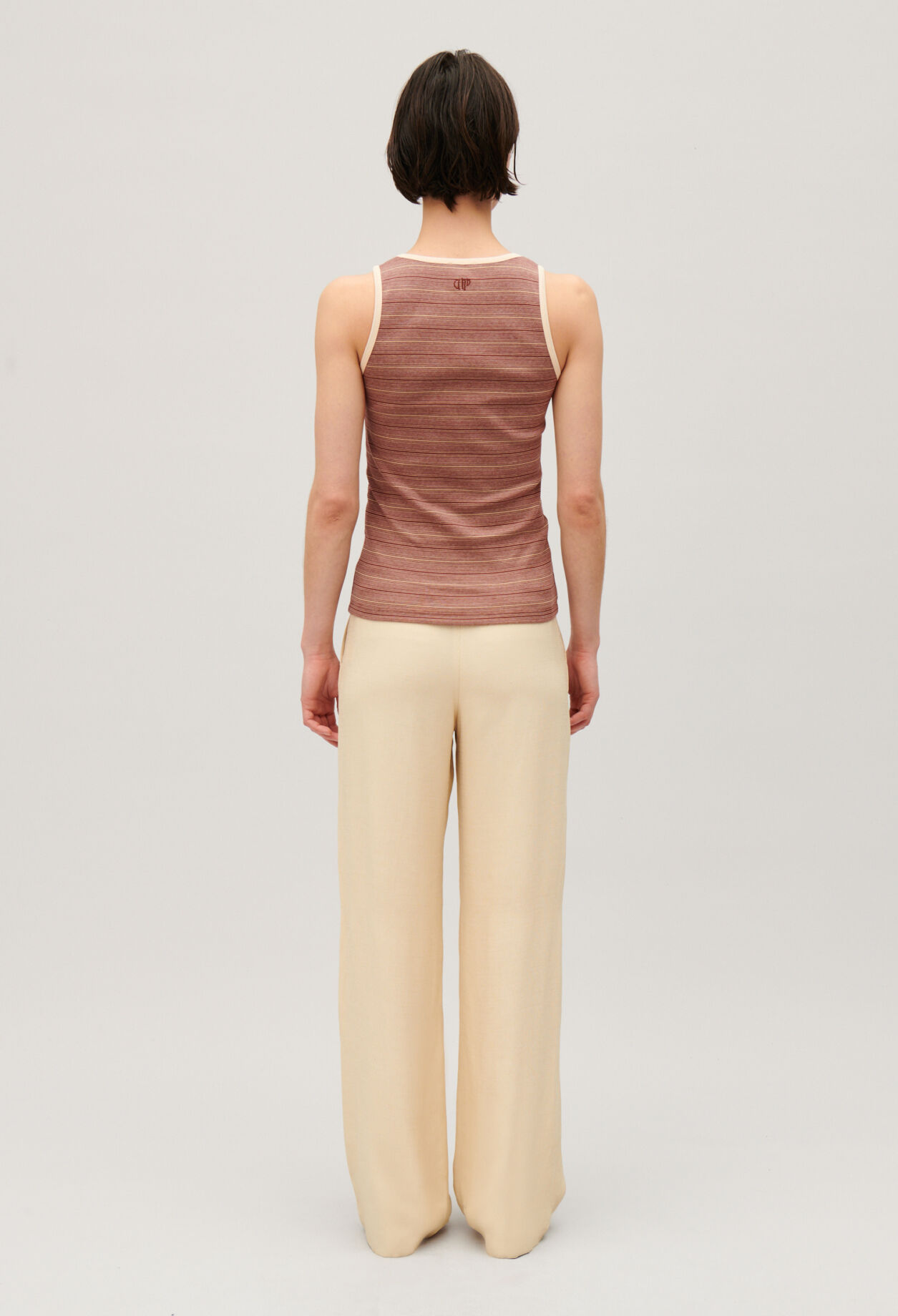 Striped brown vest top