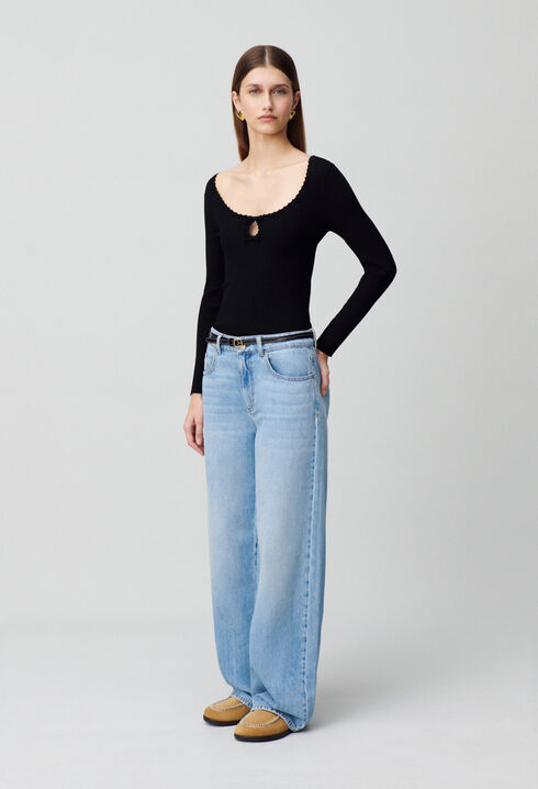 Top manches longues maille fine