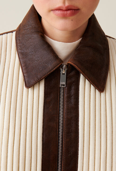 Bombers bimatière marron