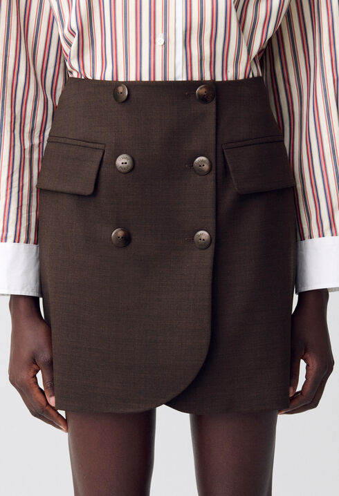 Straight mini skirt