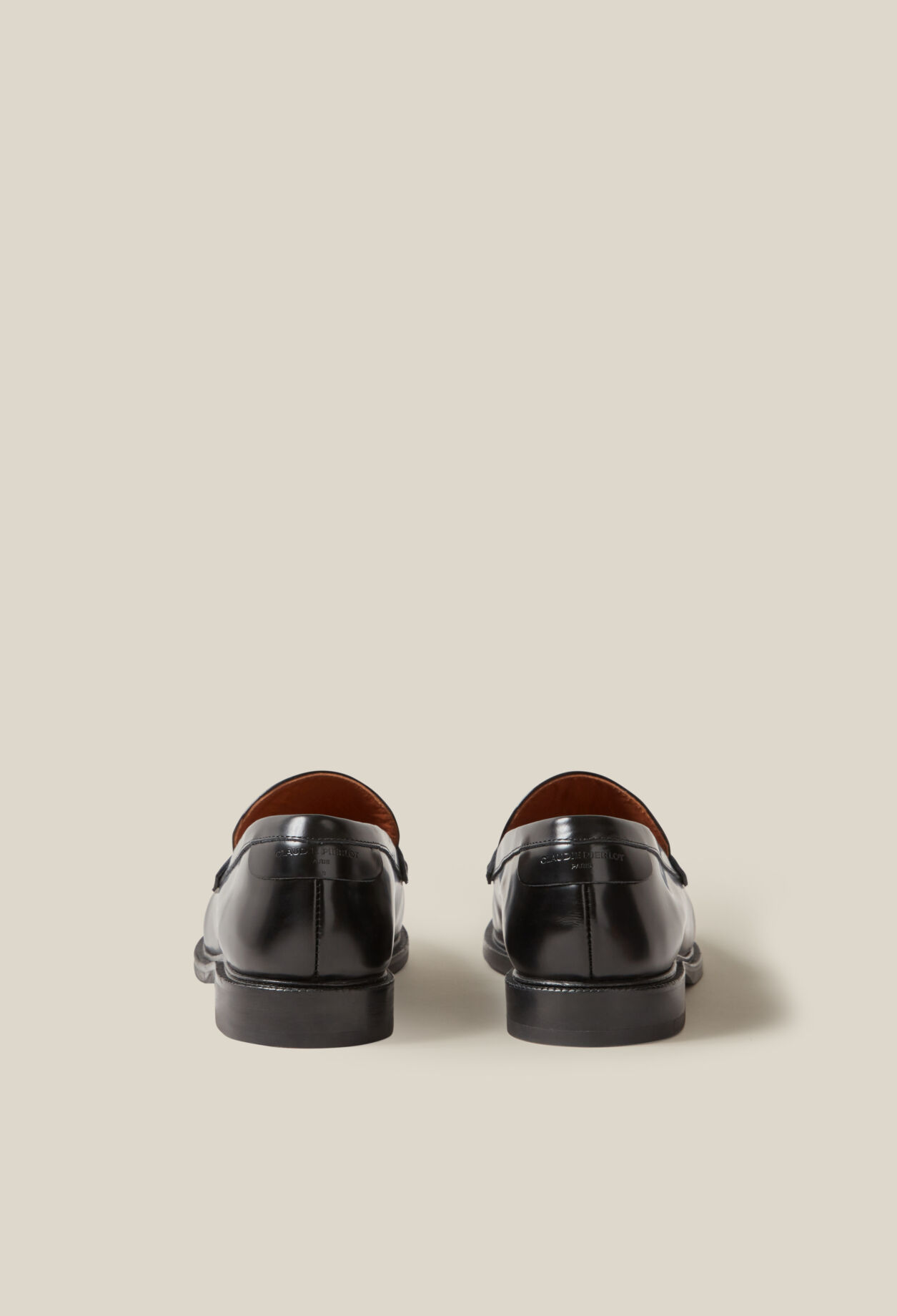 Black leather loafers