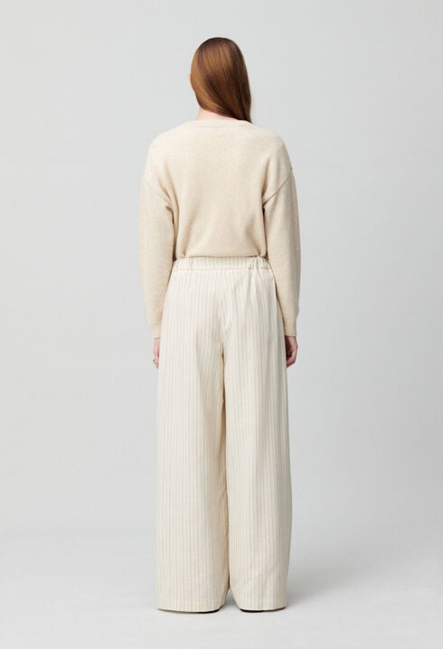 Pantalon large à rayures