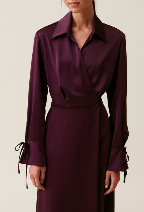 Burgundy crossover maxi dress