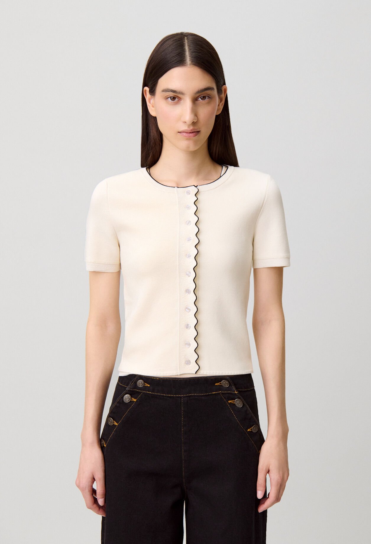 Kontrast-Strickcardigan