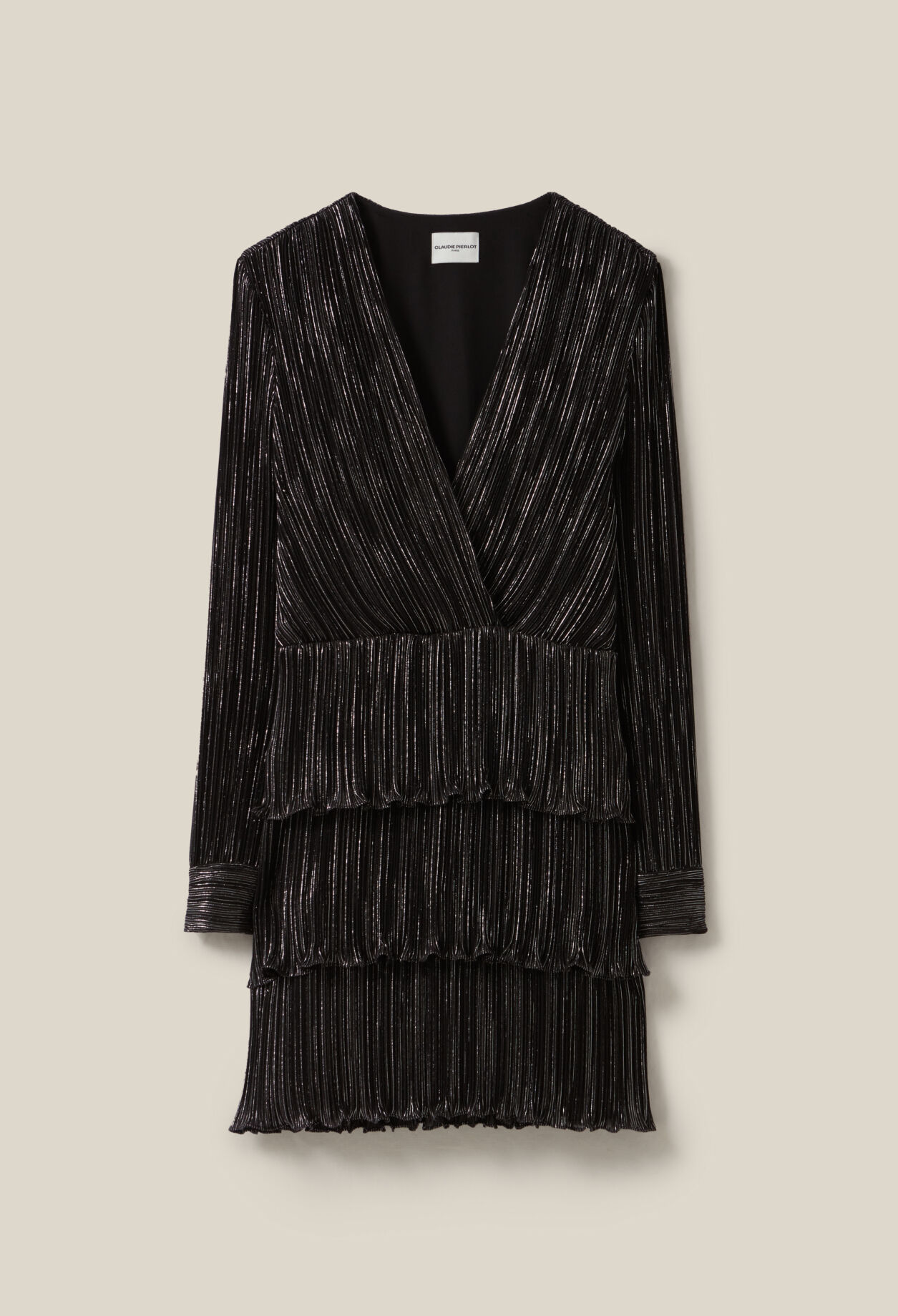 Kurzes Silber Kleid mit Volants