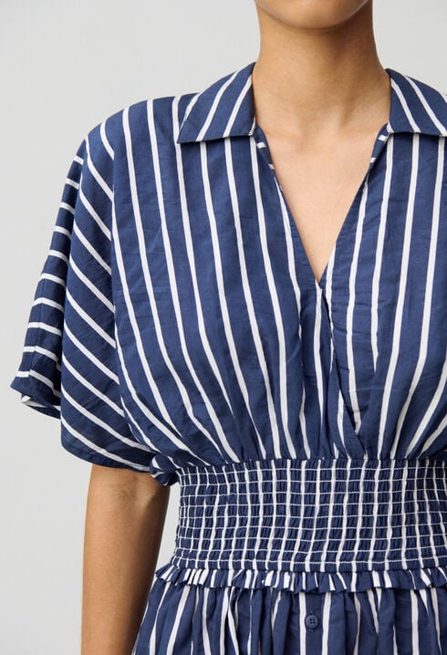 Striped wrap dress