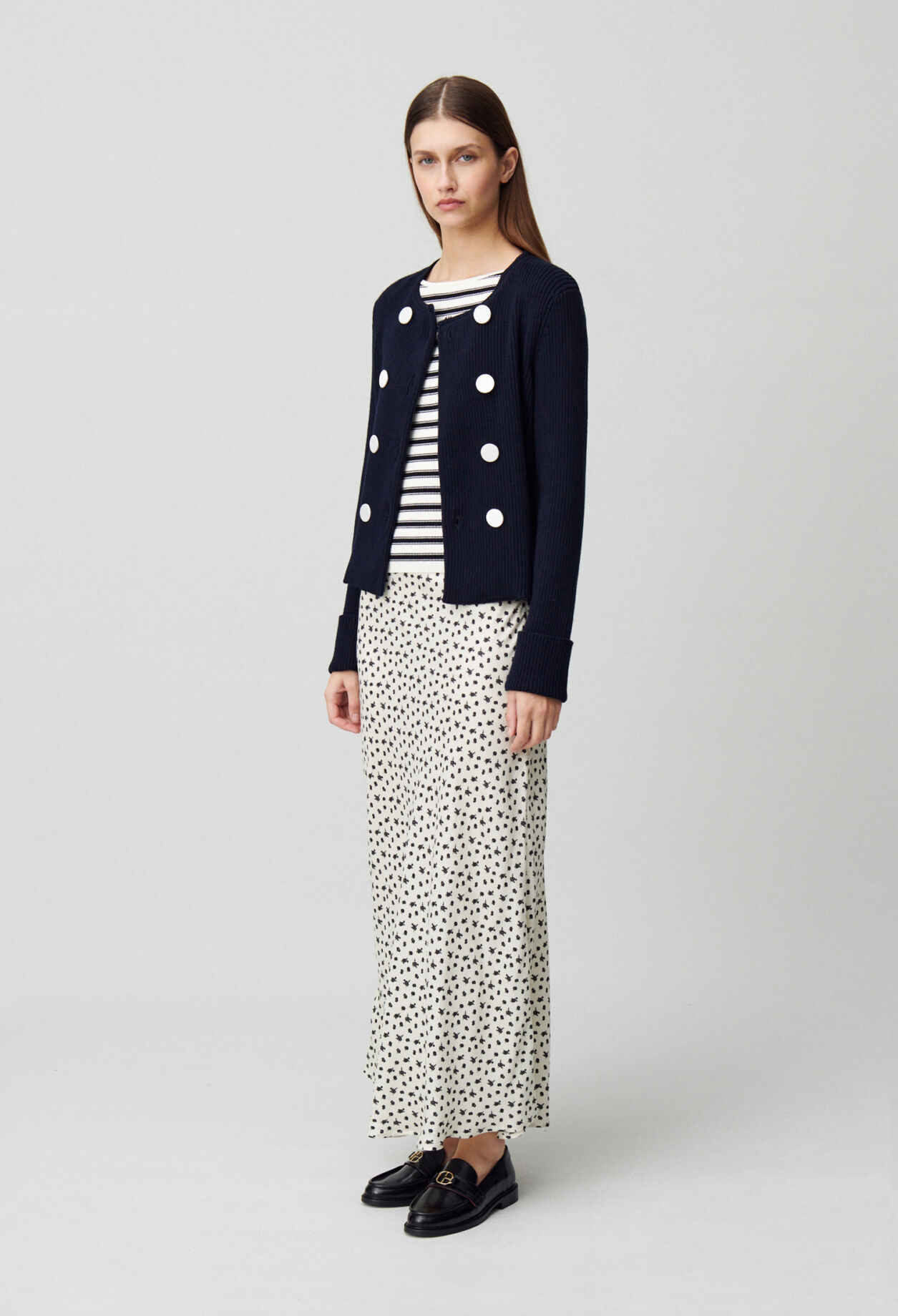 Buttoned wool-blend cardigan