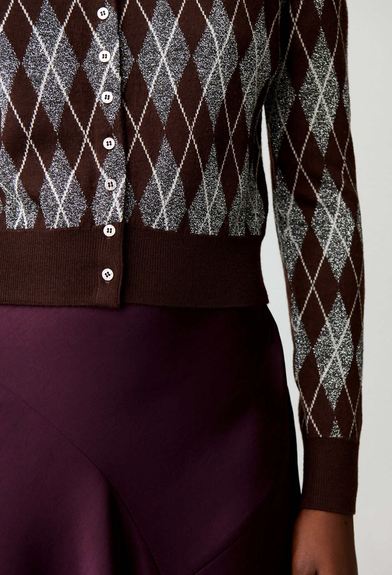 Strickcardigan mit Argyle-Muster