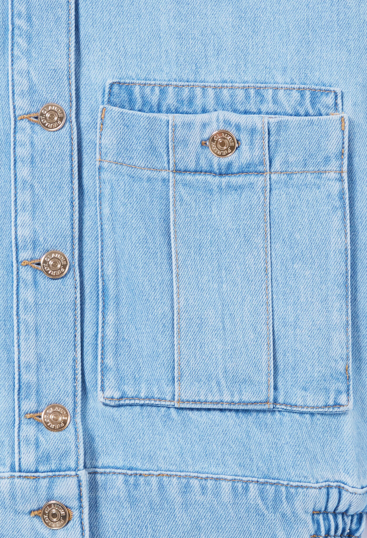 Veste jean denim col large