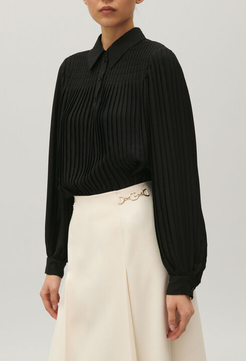 Plissierte Hemdbluse