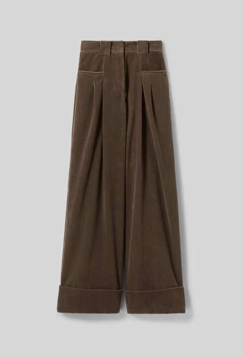 Pantalon large velours