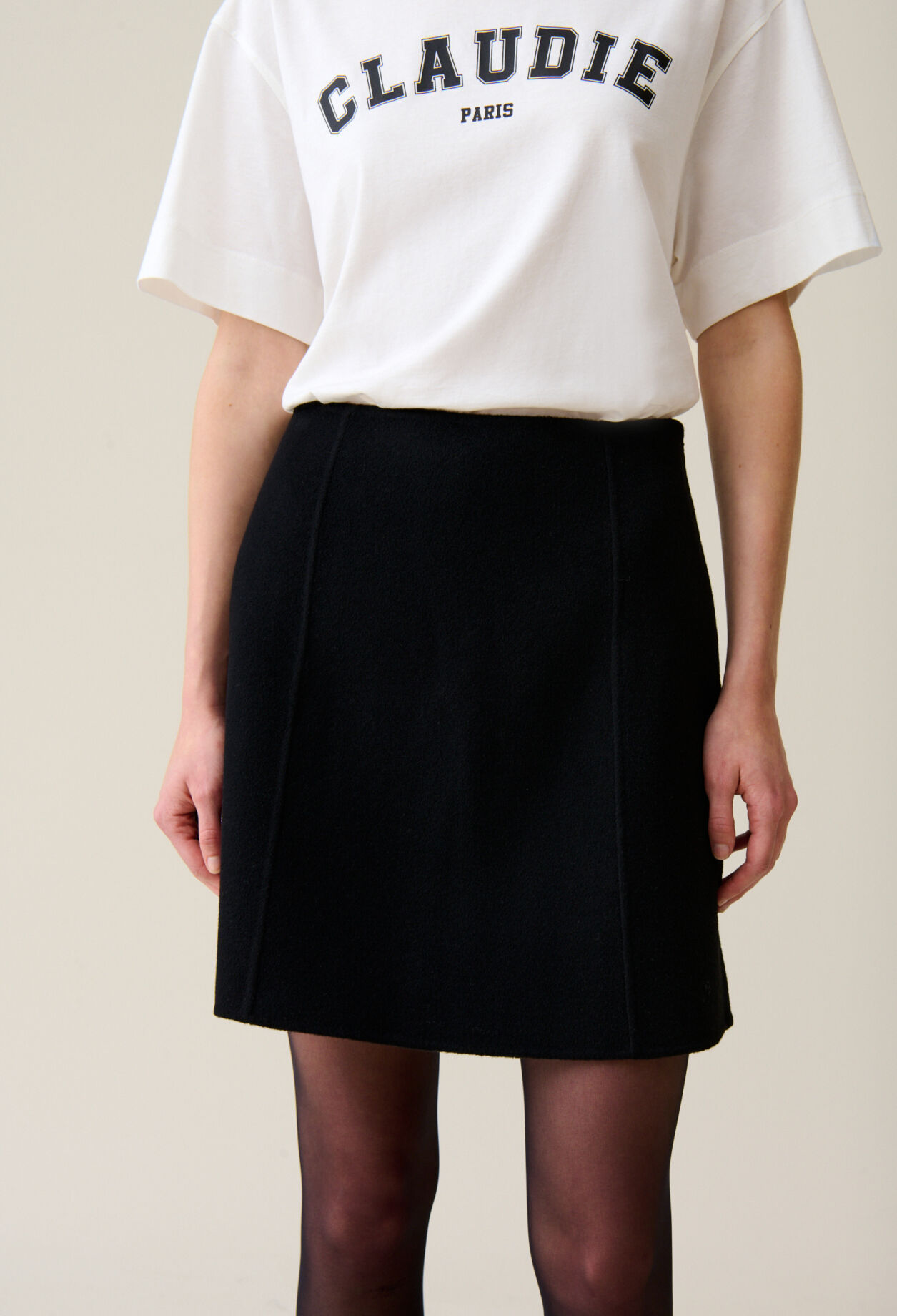 Straight mini skirt