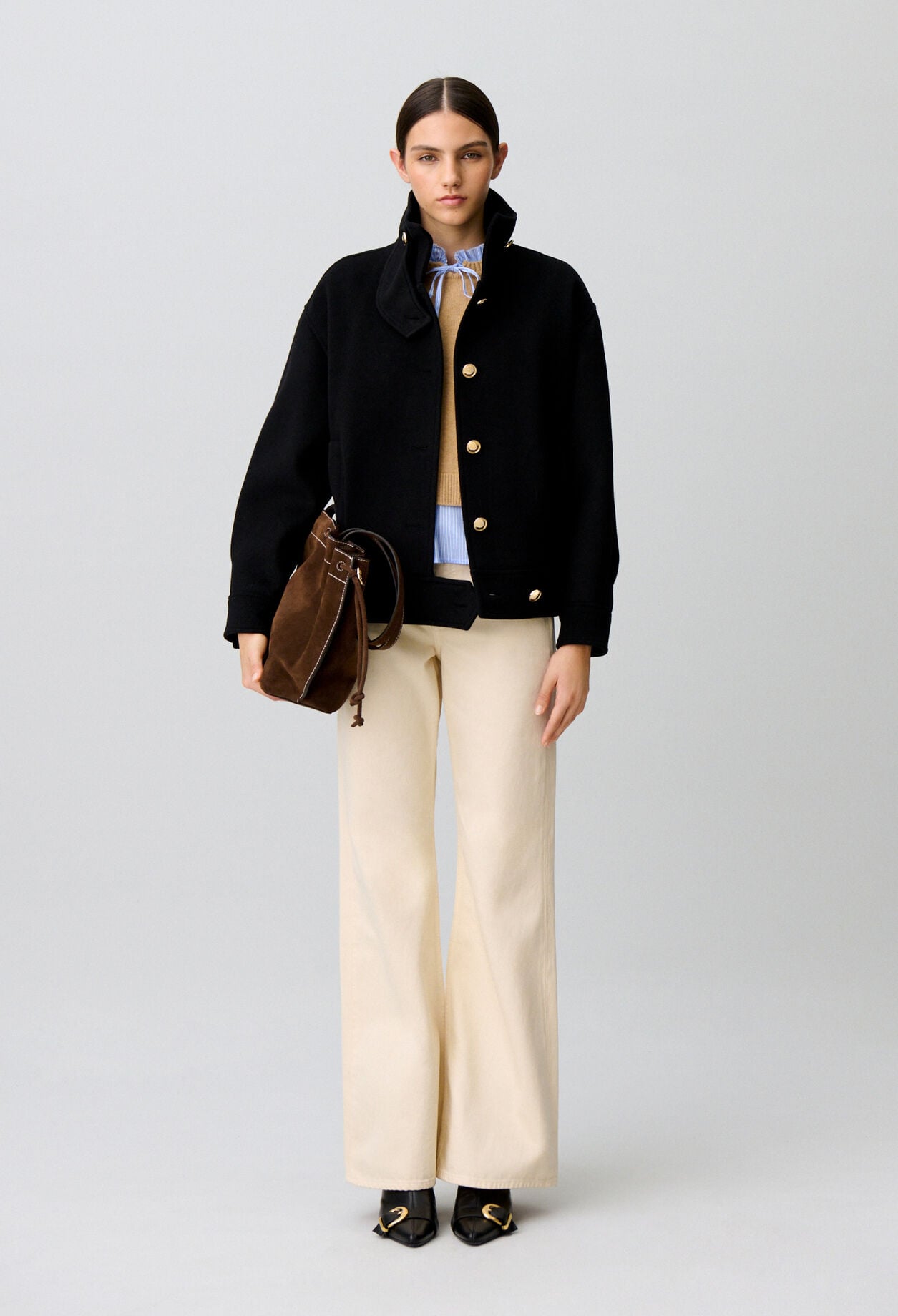 Manteau court blousant dor&eacute;
