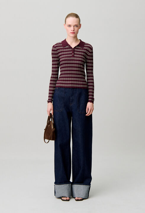 Multicoloured striped knit jumper