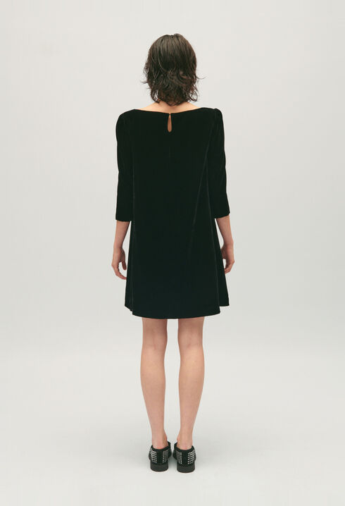 Rififi short black velour dress
