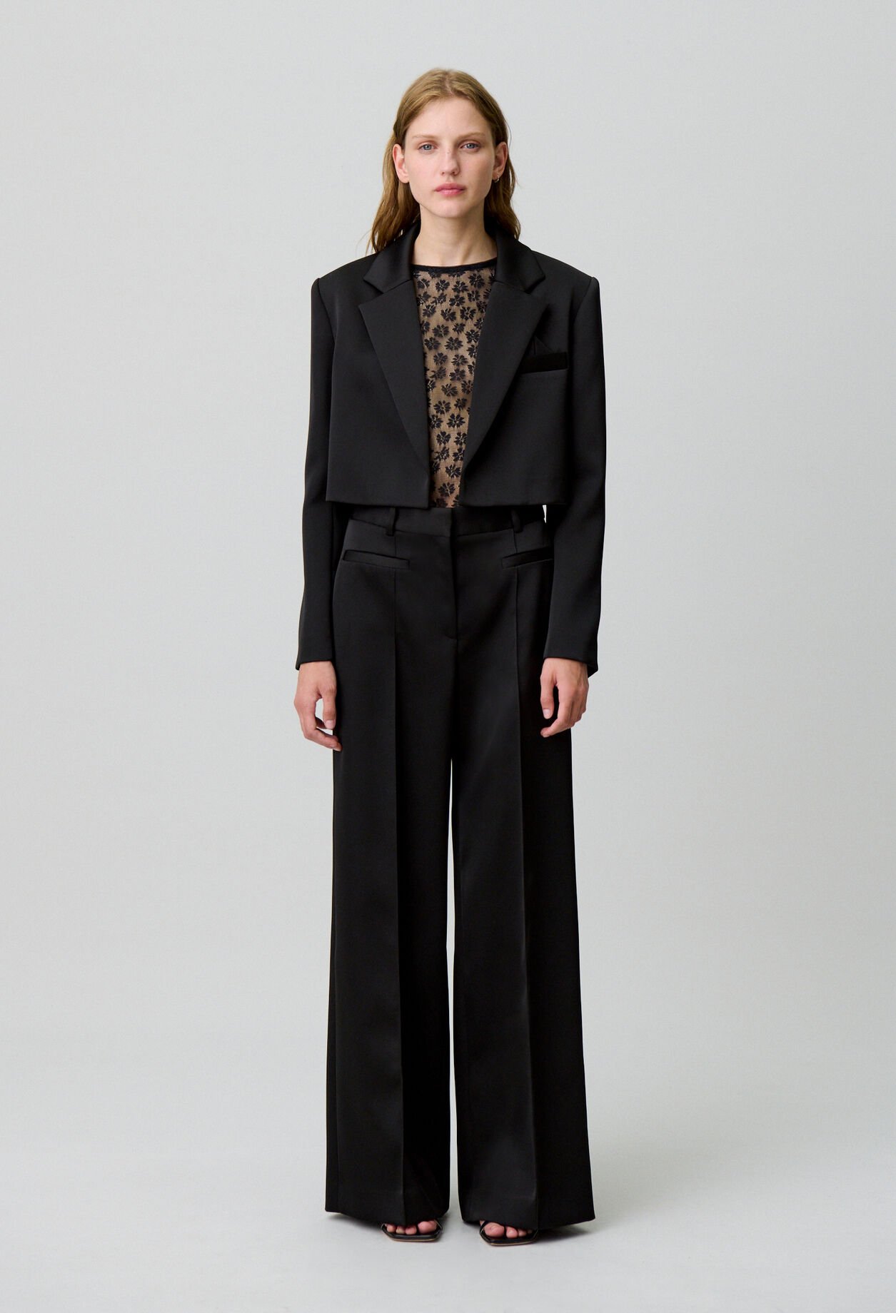 Satin tailored trousers