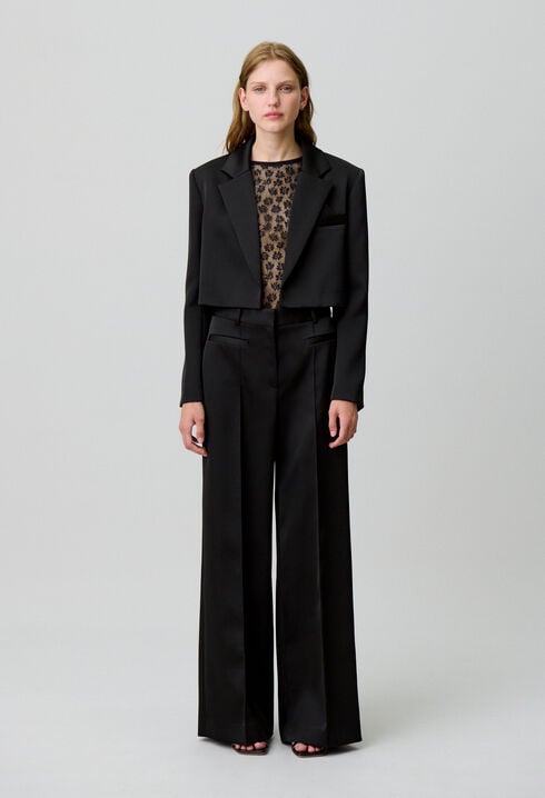 Satin tailored trousers