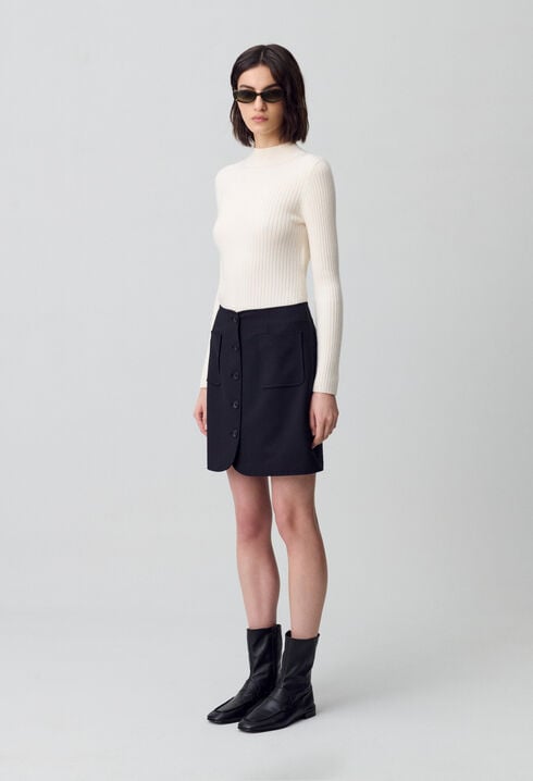 Buttoned mini skirt
