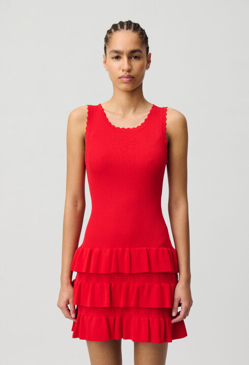 Rüschen-Strickkleid