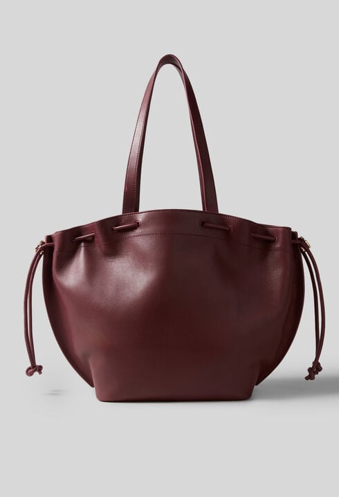 Glattleder-Shopper Goldlogo