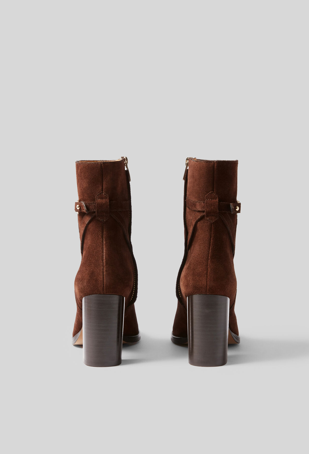 Suede heeled ankle boots